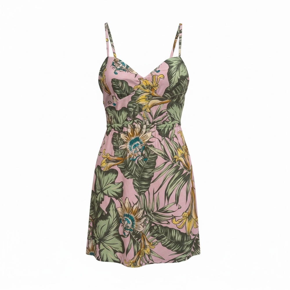 J. Crew Pink Tropical Print Mini Dress